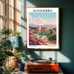 Alhambra Granada Art Print Spanish Landscape Travel Poster - thumbnail 2