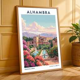 Alhambra Granada Art Print Spanish Landscape Travel Poster - thumbnail 3