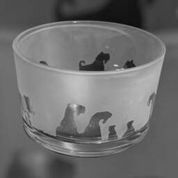 Kerry Blue Terrier Bowl - Clear Glass With Kerry Blue Terrier Frieze Design Perfect For Tealight Or Floating Candles Dish - thumbnail 1