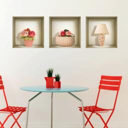 Vintage Home Design Ideas Decals Wall Decor Living Room, Peel & Stick Niche Set Bedroom Sticker Stickers 3D Decals Wall 11 - thumbnail 3
