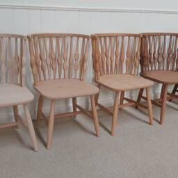 Nub Bubble High Curved Back Kitchen Dining Chairs in Raw, Natural Or Stained Chairs Matt Satin Finish - thumbnail 2