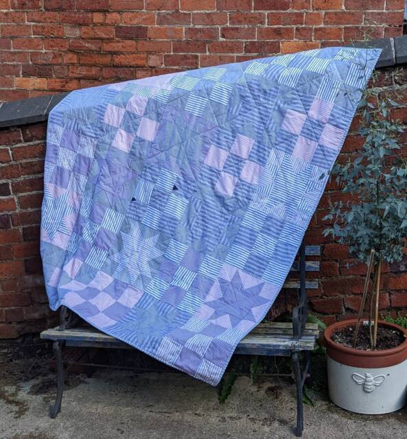 Single Bed Size. Star Heirloom Memory Quilt/ Blanket. Bereavement/Grief Quilt, Made From A Loved One's Clothing. Loss Quilt - image 1
