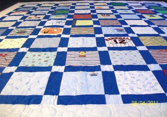 Baby Clothes Quilt, T Shirt Blanket Memory Queen, Size, Free Shipping - Deposit Listing - 50% - image 1