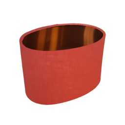 Oval Burnt Orange Lampshade in Linen With A Copper Lining Lightshade