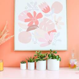 Hand-Painted Ombre Ceramic Planter Colorful Gradient Indoor/Outdoor Planter - thumbnail 2