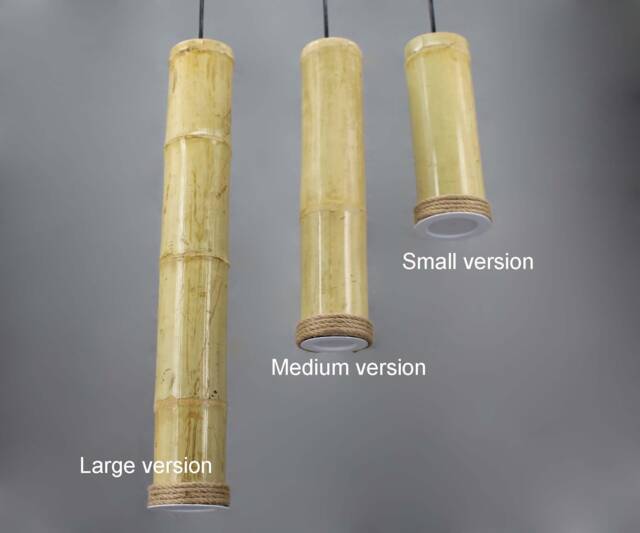Natural Bamboo Tube Pendant Light - Rustic Asian Lighting - image 1