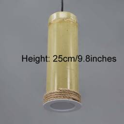 Natural Bamboo Tube Pendant Light - Rustic Asian Lighting - thumbnail 2