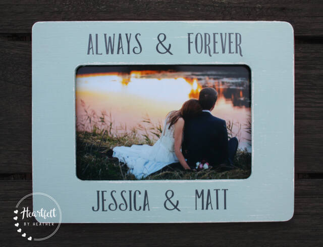 Personalized Wedding Picture Frame - Always & Forever Custom Engagement Photo Gift For Bride - image 1