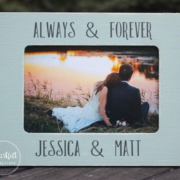 Personalized Wedding Picture Frame - Always & Forever Custom Engagement Photo Gift For Bride - thumbnail 2