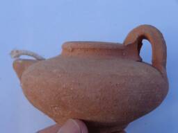 Eco-Friendly Clay Oil Lamp, Pottery Earth Day Lamp, Earthy Candle, Holyland Authentic Lamp, Ancient Lamp - thumbnail 4