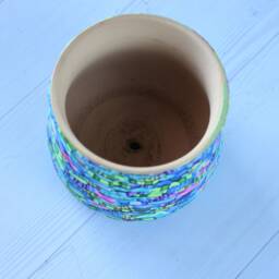 Small Colorful Indoor Plant Pot, Teal, Green & Purple Planter For Plants - thumbnail 3