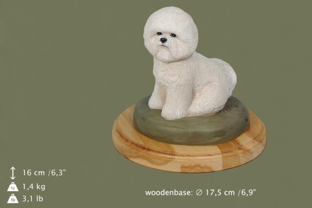 Bichon, Dog Woodenbase Statue, Painted, Limited Edition, Make Your Own Artdog - image 1