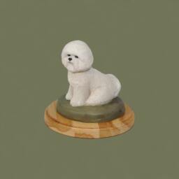 Bichon, Dog Woodenbase Statue, Painted, Limited Edition, Make Your Own Artdog - thumbnail 2