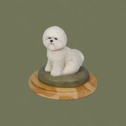 Bichon, Dog Woodenbase Statue, Painted, Limited Edition, Make Your Own Artdog - thumbnail 3