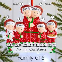 Personalised Christmas Tree Decoration Ornament - Pajama Family - thumbnail 4