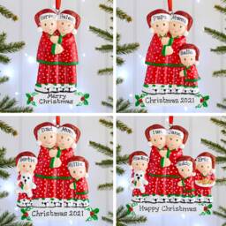 Personalised Christmas Tree Decoration Ornament - Pajama Family