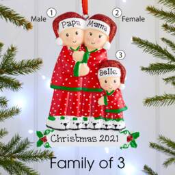 Personalised Christmas Tree Decoration Ornament - Pajama Family - thumbnail 3