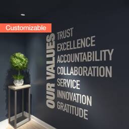 Our Values, Office, Wall, Art, Decor, 3D, PVC, Typography, Inspirational, Motivational, Work, Sucess, Decals, Office Decor - Skuvalues - thumbnail 2