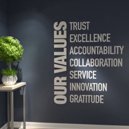 Our Values, Office, Wall, Art, Decor, 3D, PVC, Typography, Inspirational, Motivational, Work, Sucess, Decals, Office Decor - Skuvalues - thumbnail 3