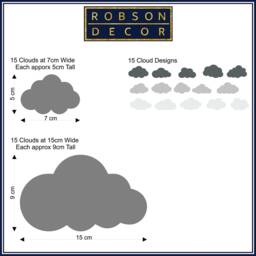 Simple Clouds Childrens Room Decor Wall Stickers, Vinyl Art, Decal, Sticker, Removable, Decoration, Decor, Nursery, Childminders, Kids - thumbnail 3