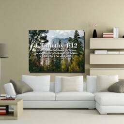 1 Timothy 412 Don't Let Anyone Look Down On You Because Are Young Bible Verse Wall Art Canvas Scripture Home Decor Religious Framed - thumbnail 3