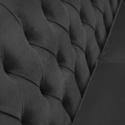3 Seater Graphite Grey Velvet Fabric Chesterfield Sofa, British Handmade - thumbnail 4
