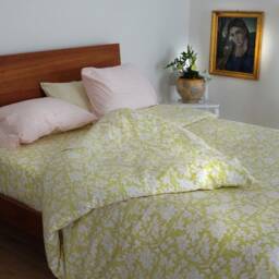 Orchid Hand Block Printed Sheet Separates in Green & Gold