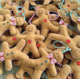 Gingerbread Man Christmas Tree Decoration Felt Ornament Decorations Cute Bauble Gift Wall Decor - thumbnail 1