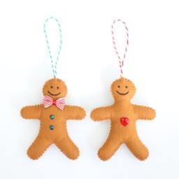 Gingerbread Man Christmas Tree Decoration Felt Ornament Decorations Cute Bauble Gift Wall Decor - thumbnail 2
