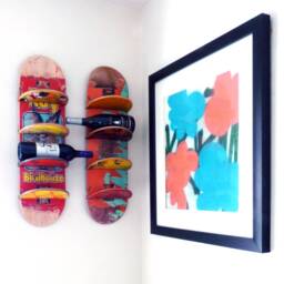 Recycled Skateboard Wine Shelf Wall Mounted Bottle Rack - thumbnail 2