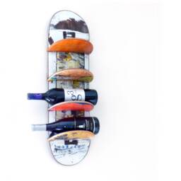 Recycled Skateboard Wine Shelf Wall Mounted Bottle Rack - thumbnail 1