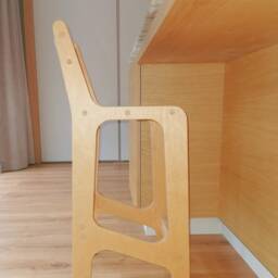 Handmade Plywood Bar Stool Set Scandinavian Kitchen Chair With Backrest - thumbnail 2