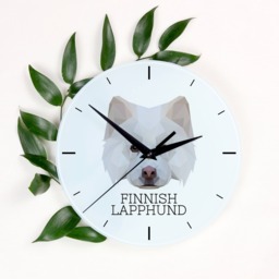 A Clock With A Finnish Lapphund Dog. New Collection The Geometric Dog - thumbnail 1