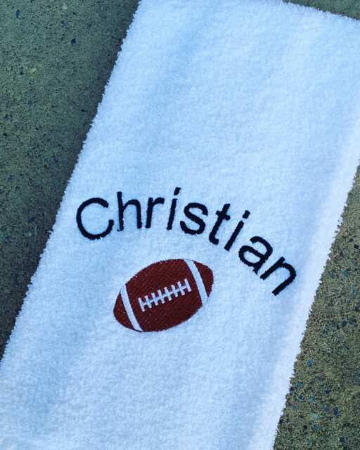 Personalized Football Player Sweat Towel, Gym Sports Towel Gifts, School - image 1