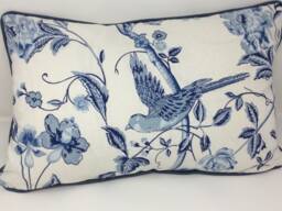 "Laura Ashley Royal Blue Bird Cushion Cover 14"" X 22" - thumbnail 1