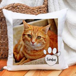 Personalised Pet Cushion - Clustog Anifail Anwes Personol Custom Cat Gift Dog Photo Cymraeg - thumbnail 2