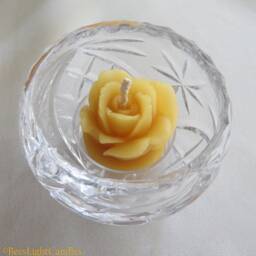Rose Tea Light Candle Set/Handcrafted in The Usa 100% Pure & Natural Beeswax Candles - Half Dozen Tealights Yellow Roses Friend Gift - thumbnail 3
