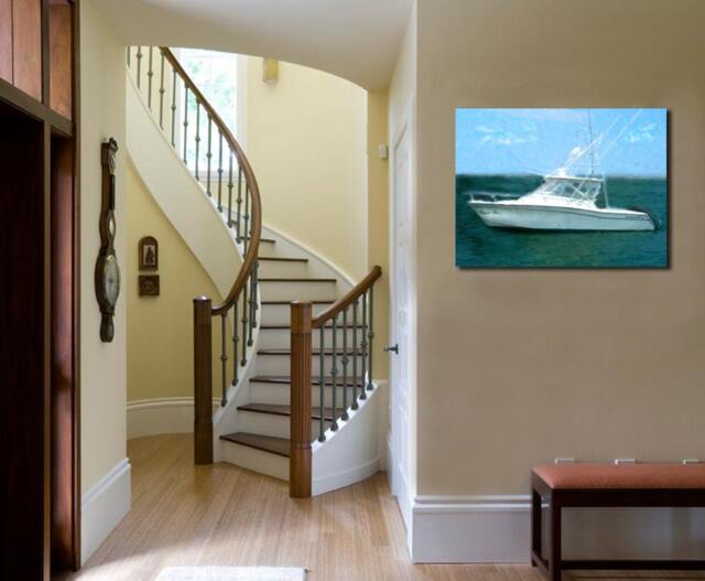 Custom Boat Oil Painting Canvas Decoration Wall Art 20x24 - image 1