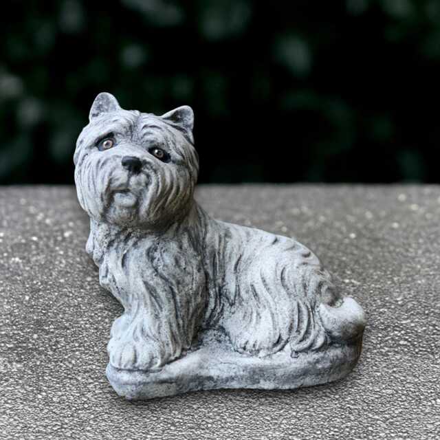 Outdoor Westie Dog Figure Concrete Terrier Yorkie Sculpture Stone Statue Cement Pet Decoration Handmade Lover Gift - image 1