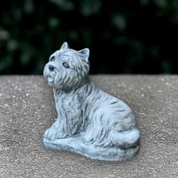 Outdoor Westie Dog Figure Concrete Terrier Yorkie Sculpture Stone Statue Cement Pet Decoration Handmade Lover Gift - thumbnail 2