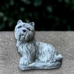 Outdoor Westie Dog Figure Concrete Terrier Yorkie Sculpture Stone Statue Cement Pet Decoration Handmade Lover Gift - thumbnail 3