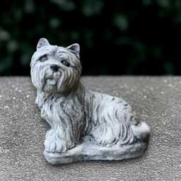 Outdoor Westie Dog Figure Concrete Terrier Yorkie Sculpture Stone Statue Cement Pet Decoration Handmade Lover Gift - thumbnail 1