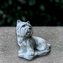 Outdoor Westie Dog Figure Concrete Terrier Yorkie Sculpture Stone Statue Cement Pet Decoration Handmade Lover Gift - thumbnail 4