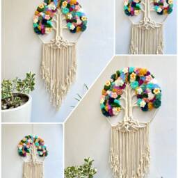 Floral Tree Of Life Macrame Wall Hanging Boho Home Decor - thumbnail 4