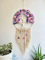 Floral Tree Of Life Macrame Wall Hanging Boho Home Decor - thumbnail 1