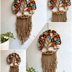 Floral Tree Of Life Macrame Wall Hanging Boho Home Decor - thumbnail 2