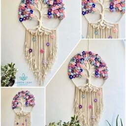 Floral Tree Of Life Macrame Wall Hanging Boho Home Decor - thumbnail 3