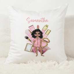 Personalised Cushion, Floral Flower Customised Gift, Mothers Day, Throw Pillow. Birthday - thumbnail 1