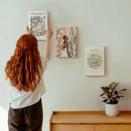 Canvas Set Of 3 - Boho Aesthetic Pastel Minimalist Posters, Beige Wall Art Canvas, Plants & Flowers Hanging Piece - thumbnail 3