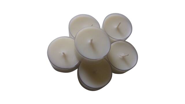20 Unscented Coconut Wax Tea Light Candles Dye-Free Organic Wedding Candles - image 1